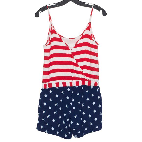 Tipsy Elves Romper Flag Americana Patriotic Coastal Nautical Red White Blue XS - Picture 4 of 4